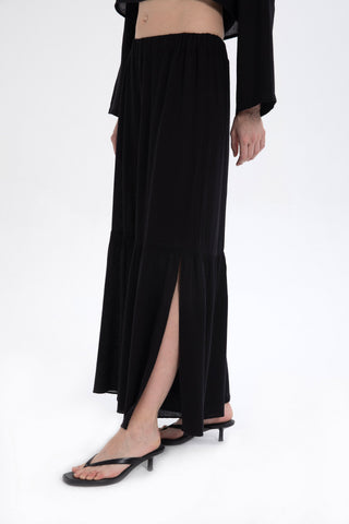 Linen Blend Trousers with Slit Legs - Trousers