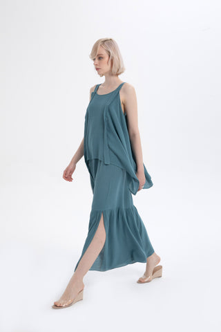 Linen Blend Thick Strappy Casual Blouse