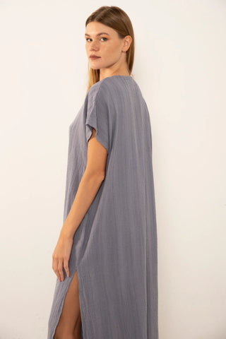 Patterned Woven Maxi Kaftan Dress