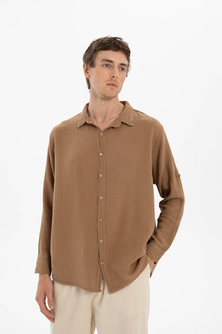 Muslin Collar Men's Shirt