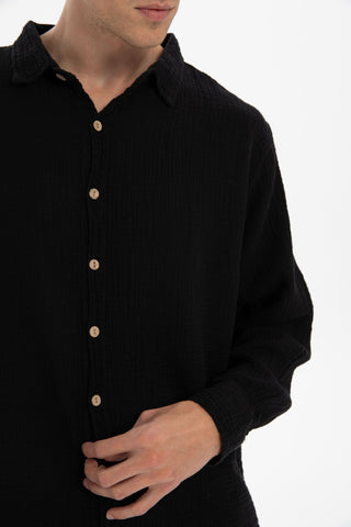 Muslin Collar Men's Shirt