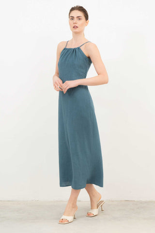 Long Dress with Rope Straps and Low-Cut Back - Dress