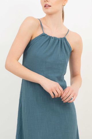 Long Dress with Rope Straps and Low-Cut Back - Dress