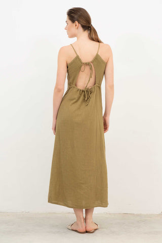 Long Dress with Rope Straps and Low-Cut Back - Dress