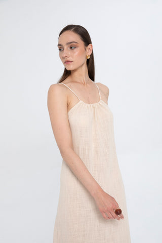 Long Dress with Rope Straps and Low-Cut Back - Dress