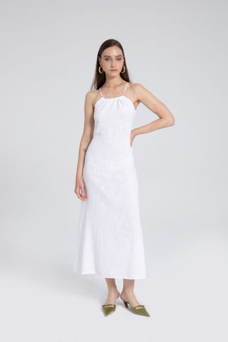 Long Dress with Rope Straps and Low-Cut Back - Dress