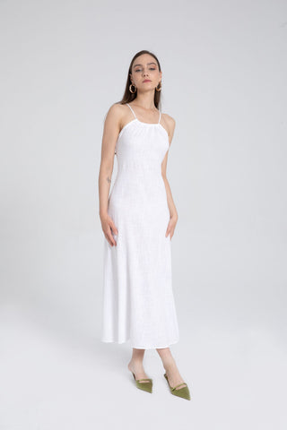 Long Dress with Rope Straps and Low-Cut Back - Dress