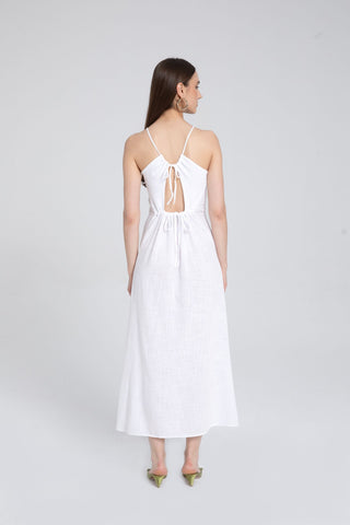 Long Dress with Rope Straps and Low-Cut Back - Dress