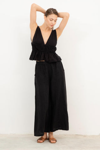 Ruffled Crop with Tie Back
