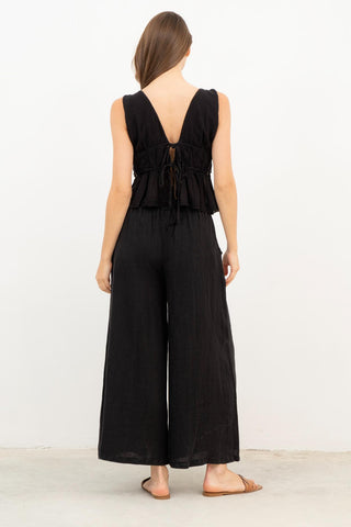 Ruffled Crop with Tie Back