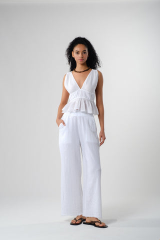 Ruffled Crop with Tie Back