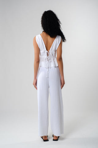 Ruffled Crop with Tie Back