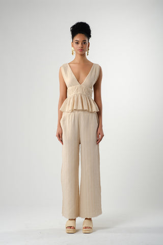 Ruffled Crop with Tie Back