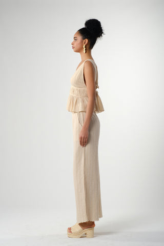 Ruffled Crop with Tie Back