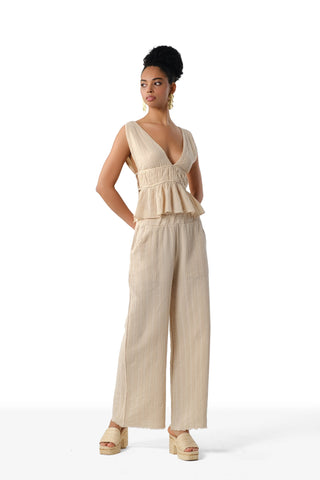 Ruffled Crop with Tie Back