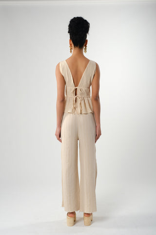 Ruffled Crop with Tie Back