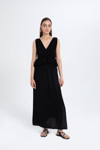 Ruffled Crop with Tie Back