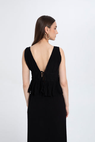 Ruffled Crop with Tie Back