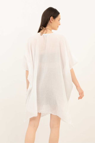 Open Front Crinkle Short Kimono - Kimono