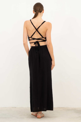 Long Skirt with Slits at Waist and Hem - Skirt