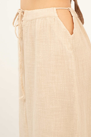Long Skirt with Slits at Waist and Hem - Skirt