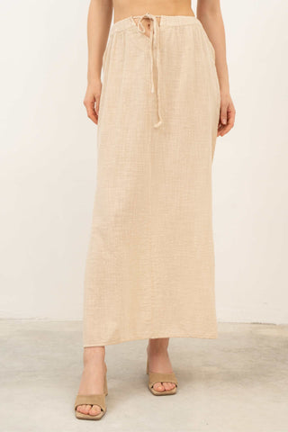 Long Skirt with Slits at Waist and Hem - Skirt