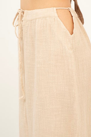 Long Skirt with Slits at Waist and Hem - Skirt