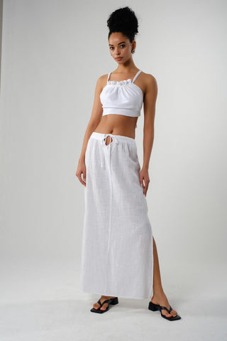 Long Skirt with Slits at Waist and Hem - Skirt