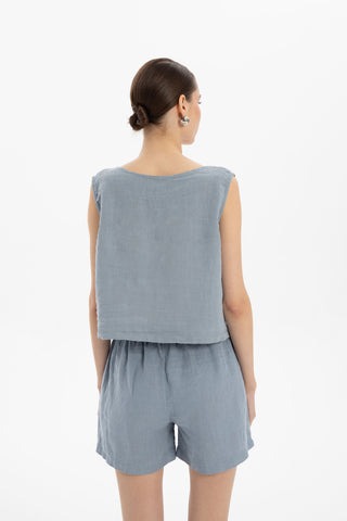 Raw Linen Buttoned Waistcoat - Vest