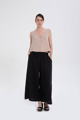 Raw Linen Buttoned Waistcoat - Vest