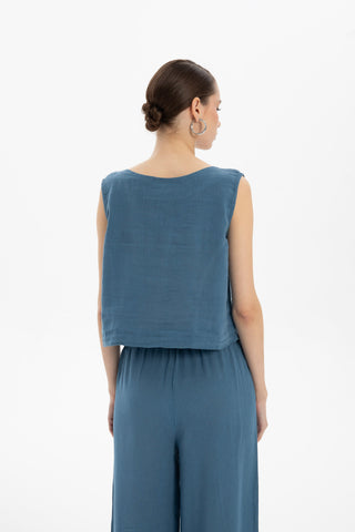 Raw Linen Buttoned Waistcoat - Vest