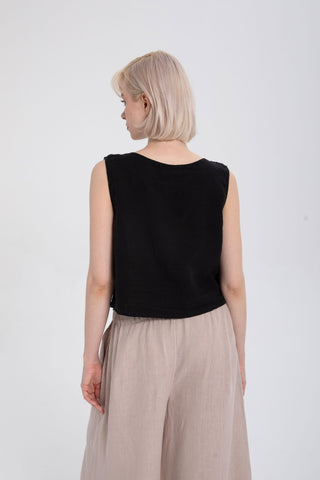 Raw Linen Buttoned Waistcoat - Vest