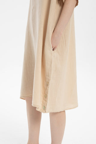 Linen Oversize Midi Length Dress - Dress
