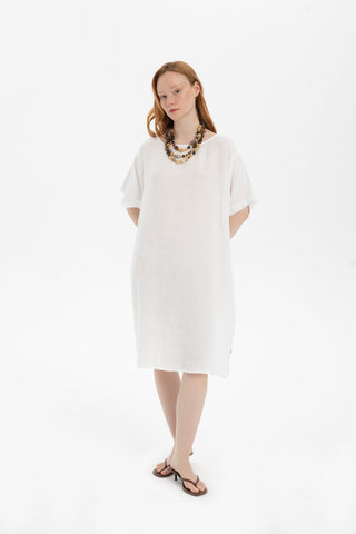 Linen Oversize Midi Length Dress - Dress