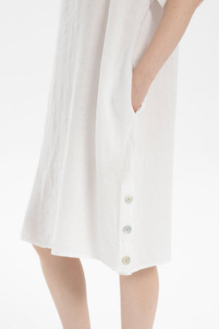 Linen Oversize Midi Length Dress - Dress