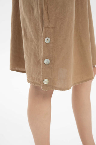 Linen Oversize Midi Length Dress - Dress