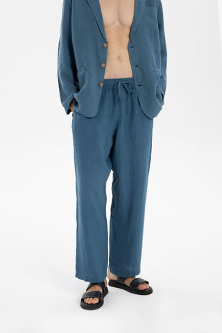 Linen Wide Leg Jogger Men's Trousers