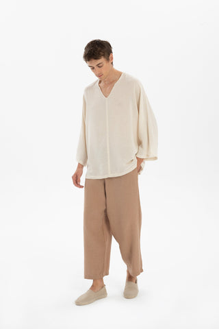 Linen Wide Leg Jogger Men's Trousers