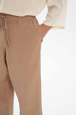 Linen Wide Leg Jogger Men's Trousers