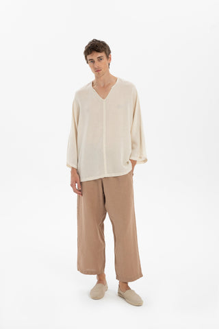 Linen Wide Leg Jogger Men's Trousers