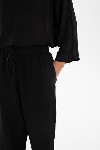 Linen Wide Leg Jogger Men's Trousers