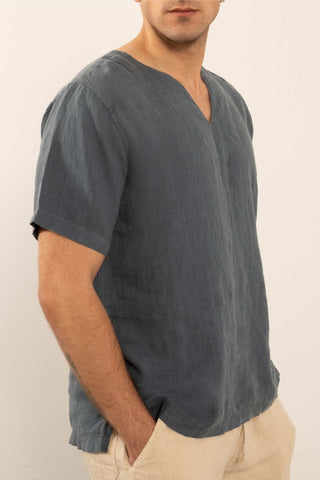 Linen V-Neck Men's T-Shirt