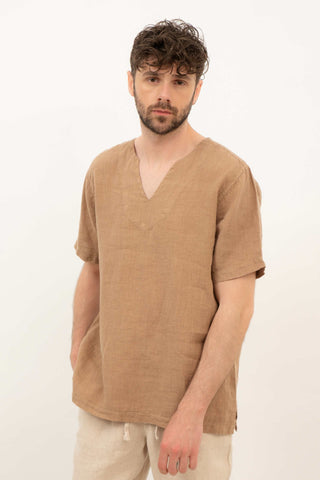 Linen V-Neck Men's T-Shirt