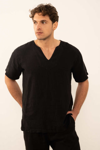 Linen V-Neck Men's T-Shirt