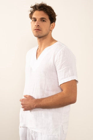 Linen V-Neck Men's T-Shirt