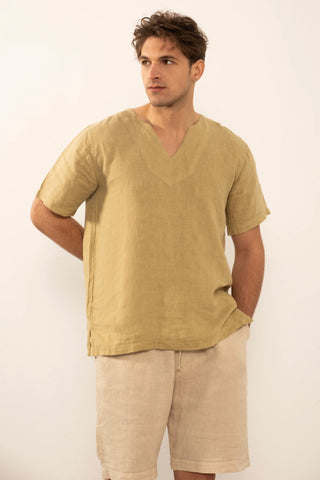 Linen V-Neck Men's T-Shirt