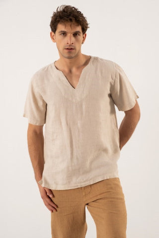 Linen V-Neck Men's T-Shirt