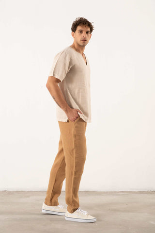 Linen V-Neck Men's T-Shirt