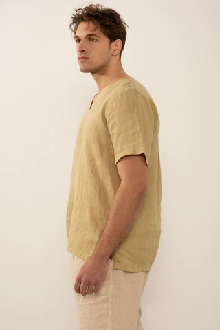 Linen V-Neck Men's T-Shirt