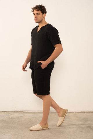 Linen V-Neck Men's T-Shirt